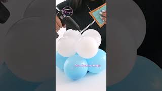 🎈Arreglo con globos para Bautizo🎈Learn to make balloon arrangements for Christening shorts party [upl. by Yetac]