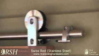 Stainless Steel Sliding Barn Door Hardware  Demonstration [upl. by Baugh937]