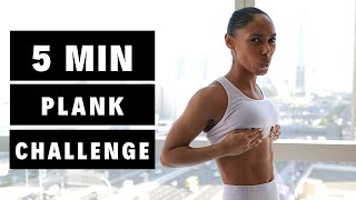 5 minute plank exercise challenge  toned abs [upl. by Frayne546]