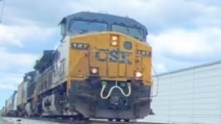 Amazing K5LA on AC44CW Csx 127 leading Csx 297 trailing 93 cars  Horn taps 🇺🇸 [upl. by Deeann]