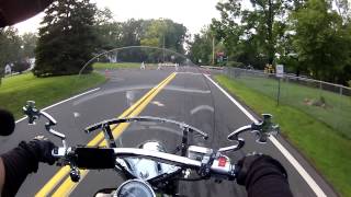 Honda VTX 1300 RS Riding through Floods With a Harley and a Shadow 750 [upl. by Lemieux807]