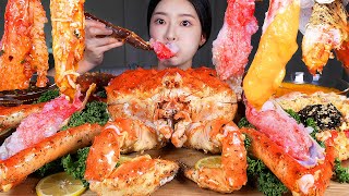 ASMR MUKBANG  3kg 넘는 킹크랩 🦀 킹크랩회 찜 게딱지볶음밥 먹방 7lb KING CRAB RAW KING CRAB BOILED CRAB FRIED RICE [upl. by Stutman]