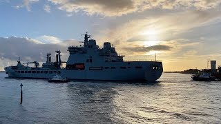 RFA Tiderace sails from Portsmouth [upl. by Haydon]