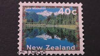 Postage stamp New Zealand Lake Matheson Price 40 cents [upl. by Enaile]