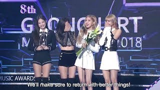 190123 BLACKPINK Winning Speech Gaon Chart Music Awards 2019 [upl. by Haff195]