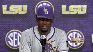 LSU Baseball team reacts to SEC Tournament win over South Carolina [upl. by Innad]