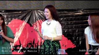 FanCam 130316 Park Shin Hye Dancing Hula Hooping Arm Wrestling Kiss of Angel in Manila [upl. by Otero]