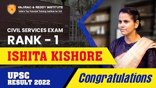 Ishita Kishore AIR 1 IAS Topper  UPSC Result 2022  Mock Interview  Vajirao amp Reddy Institute [upl. by Lhamaj]