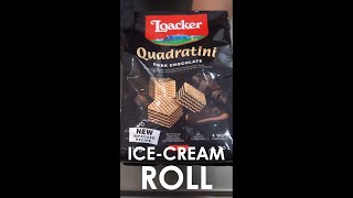 Loacker Quadratini Chocolate Waffle Ice Cream Roll shorts [upl. by Allicerp659]