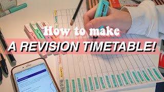 how to make a revision timetable quick easy simple  effective [upl. by Erdnael]