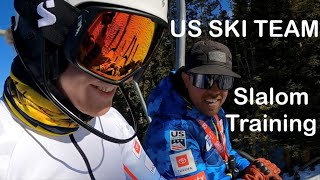 Slalom Training with US Mens Team combinations clearing [upl. by Zebapda]