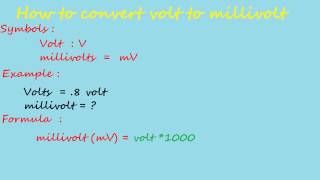 how to convert volt to milivolt  electrical calculation [upl. by Carita]