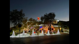 Mountains Edge Las Vegas Christmas 2023 Night Walk With Santas Work Shop and manger [upl. by Jorgenson]