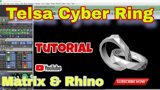 how to make 3D Telsa Cyber ring in matrix 90 gemvision  tutorial  3dmodeling  Rhino [upl. by Howlend808]