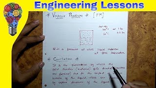 Vapour pressure Cavitation and Compressibility amp Bulk Modulus Fluid Mechanics [upl. by Haggi]