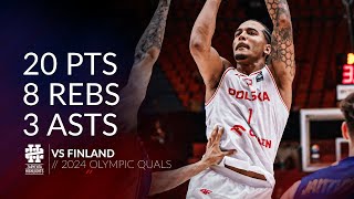 Jeremy Sochan 20 pts 8 rebs 3 asts vs Finland 2024 Olympic Quals [upl. by Eihs]