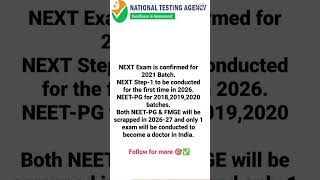 NTA guide line for NEXT mbbs  NEXT entrance exam NMCNTA nta neetexam Vaibhav Sharma MBBS [upl. by Hanala]