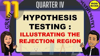 ILLUSTRATING THE REJECTION REGION  STATISTICS AND PROBABILITY Q4 [upl. by Rahsab]