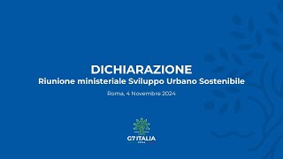 G7 Riunione dei Ministri dello Sviluppo Urbano Sostenibile [upl. by Haskel]