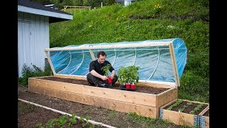 Easy DIY Hinged HOOPHOUSE for Raised Bed [upl. by Airom767]