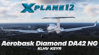 XPlane 12  Aerobask Diamond DA42 NG  KLHVKSYR [upl. by Shear]