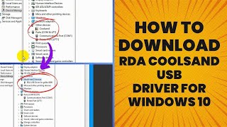 RDA Coolsand USB Driver Download For Windows 10  Install RDA Coolsand Driver in One Click [upl. by Nywles]