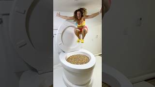 GOING UNDER and JUMPING HIGH in the Worlds Largest Toilet Filled with FROOT LOOPS shorts [upl. by Nicholson]