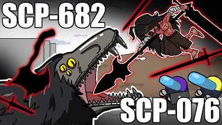 SCP682 vs SCP076 SCP  Containment Breach 0 EP2  Among Us Animation [upl. by Jovi252]