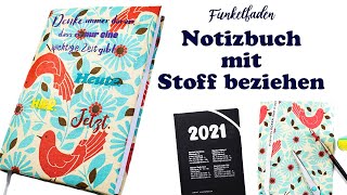 Kalender basteln  Ganz einfach Kalender mit Stoff beziehen  Buchhülle kleben [upl. by Bent]