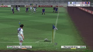 Pro Evolution Soccer 4 ✪ PS2 Gameplay  INTER vs BARCELONA 1080p [upl. by Aerdnahs]