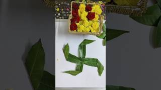 Pooja Decoration  Mango leaf thoran decoration  Mamidaku Decorationtrending shorts decoration [upl. by Ytoc232]