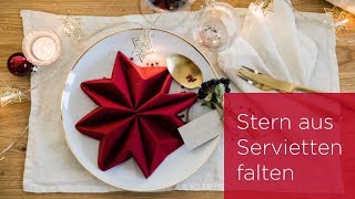 Serviette falten zu Weihnachten WeihnachtsStern  BAUR [upl. by Iana]