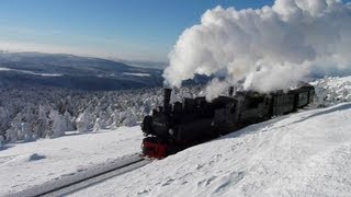 Traumhafte Impressionen von der winterlichen Brockenbahn  steam trains in winter [upl. by Lledniw]