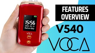 VOCA V540 Features Overview  Android Senior Phone  Big Button Senior Flip Phone 4K [upl. by Akfir]