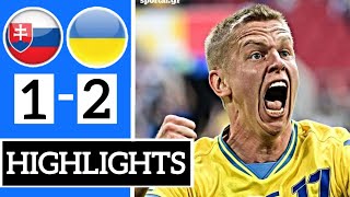 Slovakia Vs Ukraine 12 Highlights  Schranz Shaparenko amp Yaremchuk Goals  Euro 2024 [upl. by Lengel869]