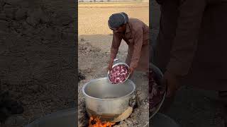 Traditional Night Wedding Beef Pulao Preparation in the Deep Desert  Beef Pulao for Wedding Guests [upl. by Abana]