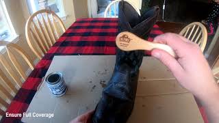 Waterproofing Work Boots with Huberds Shoe Grease [upl. by Kenlay]