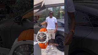 PSG Footballer Ousmane Dembele is Spotted wearing Patek Philippe Aquanaut Chronograph 5968A short [upl. by Sairtemed893]