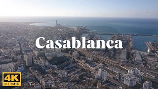 World travel Aerial view of Casablanca Morocco 4k video [upl. by Odracir171]