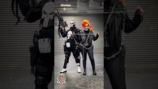 Ghost Rider and Punisher shorts marvel marvelcomics mcu cosplay ghostrider motorcyclist [upl. by Attirb]