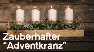 DIY Adventkranz Festliche Deko aus Moos Hagebutten und Zapfen in 15 Minuten 😍 [upl. by Irak983]