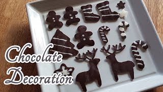 Part 1 Chocolate decoration ideas for Christmas cakes  Free printable template [upl. by Goody]