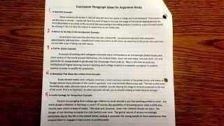 Argument Essay Conclusion Paragraph [upl. by Stephenson793]