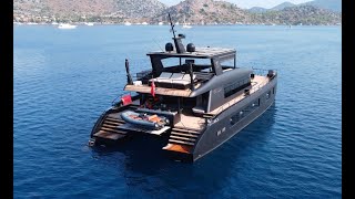 Vision F80 Black  The €54 Million FULL Aluminium Power Catamaran [upl. by Dorrahs446]