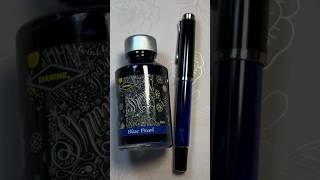 30inks30days30minutes  Day 28 Diamine Blue Pearl Pelikan Blue Marble [upl. by Aeli]