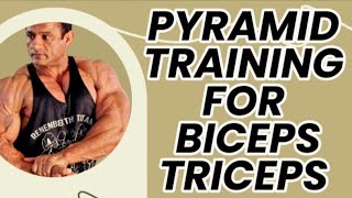 PYRAMID TRAINING BICEPS TRICEPS  INTENSE WORKOUT [upl. by Jacobah445]