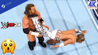 WWE 2K24  Shawn Michaels vs Triple H  No Holds Barred Match  Survivor Series  Steam 4K [upl. by Nesnah]