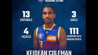 2019 NEAFL Rising Star Nominee Keidean Coleman [upl. by Savick]