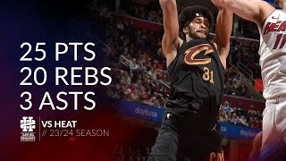 Jarrett Allen 25 pts 20 rebs 3 asts vs Heat 2324 season [upl. by Leach]