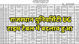 Rajasthan University BA BSc BCom 2nd 3rd Year Exam Time Table Chenge 2024 RU UG Exam Date 2024 [upl. by Beaver]